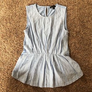 J. CREW. Blue and white striped top sz S
